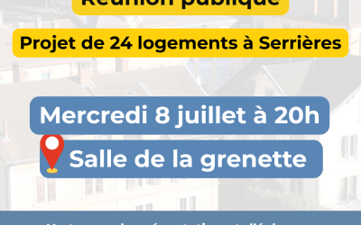 Réunion publique le 8 juillet – projet de 24 logements à Serrières
